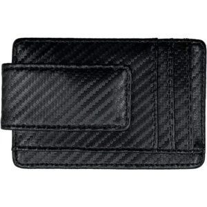 NEW MONEY Clip RFID Front Pocket Wallet Black (Carbon Fiber Leather)